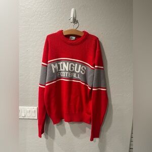 Vintage‎ Teamworks Tri-Color Mingus Football Sweater Size Large